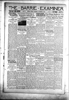 Barrie Examiner, 17 Nov 1927