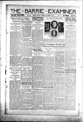 Barrie Examiner, 24 Nov 1927