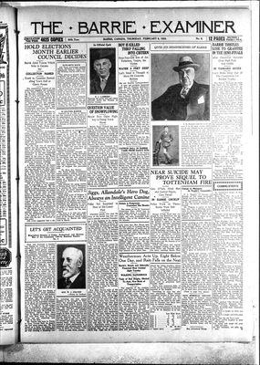 Barrie Examiner, 9 Feb 1928