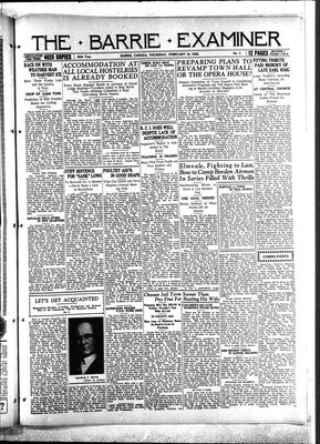 Barrie Examiner, 16 Feb 1928