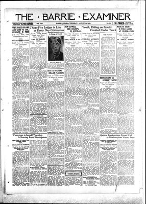 Barrie Examiner, 16 Aug 1928