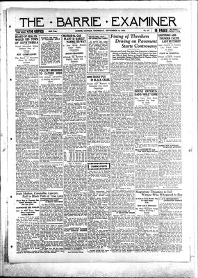 Barrie Examiner, 13 Sep 1928