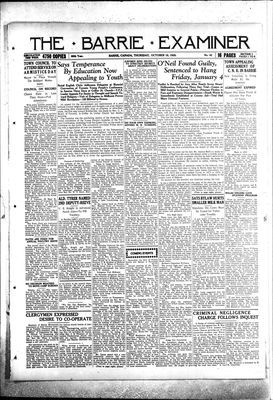 Barrie Examiner, 18 Oct 1928