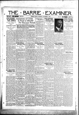 Barrie Examiner, 1 Nov 1928