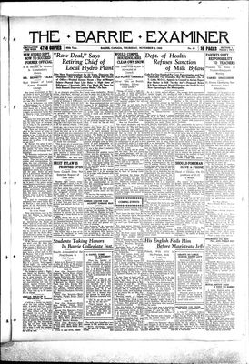 Barrie Examiner, 8 Nov 1928