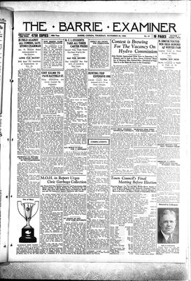 Barrie Examiner, 22 Nov 1928