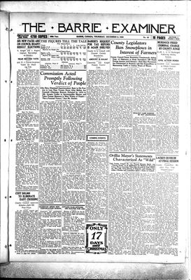 Barrie Examiner, 6 Dec 1928