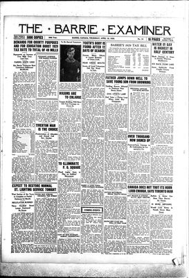 Barrie Examiner, 18 Apr 1929