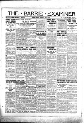 Barrie Examiner, 9 May 1929