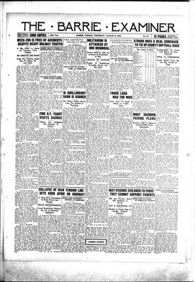 Barrie Examiner, 8 Aug 1929