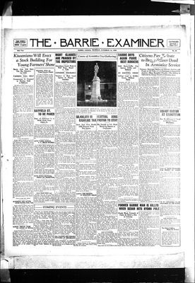 Barrie Examiner, 14 Nov 1929