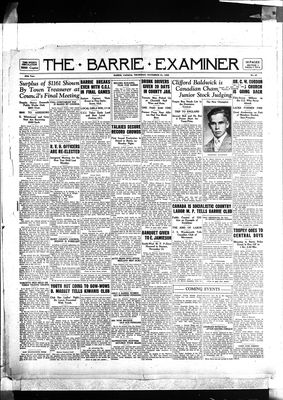 Barrie Examiner, 21 Nov 1929