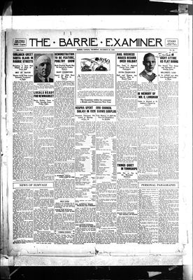 Barrie Examiner, 26 Dec 1929