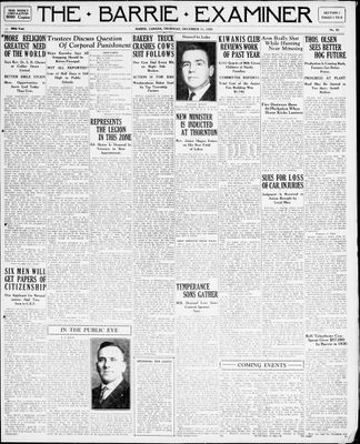 Barrie Examiner, 11 Dec 1930