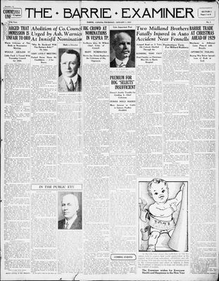 Barrie Examiner, 1 Jan 1931