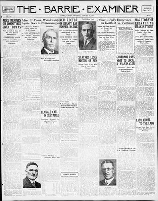 Barrie Examiner, 29 Jan 1931