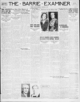 Barrie Examiner, 19 Feb 1931