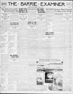 Barrie Examiner, 26 Mar 1931