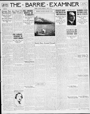 Barrie Examiner, 9 Apr 1931