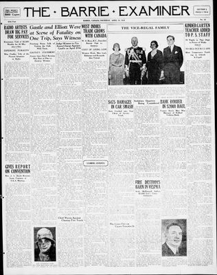 Barrie Examiner, 16 Apr 1931