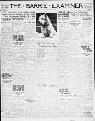 Barrie Examiner, 18 Jun 1931