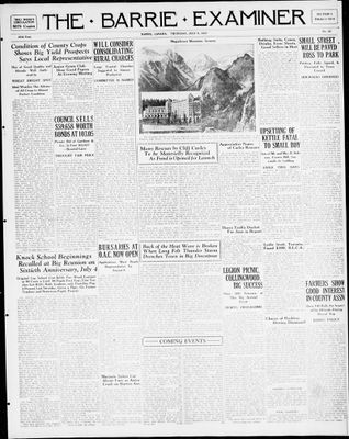 Barrie Examiner, 9 Jul 1931