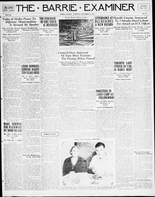 Barrie Examiner, 10 Sep 1931