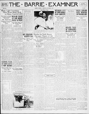 Barrie Examiner, 1 Oct 1931