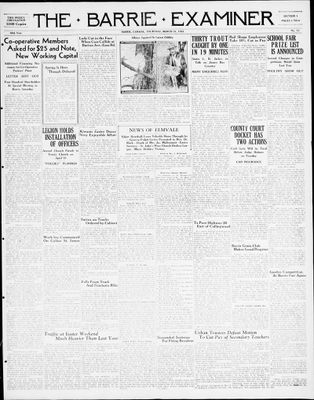 Barrie Examiner, 31 Mar 1932