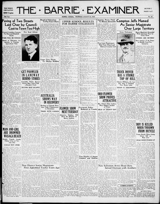 Barrie Examiner, 23 Aug 1934