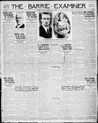 Barrie Examiner, 11 Apr 1935