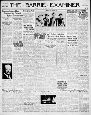 Barrie Examiner, 9 May 1935