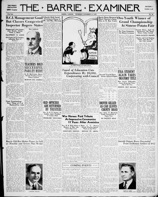 Barrie Examiner, 14 Nov 1935