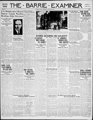 Barrie Examiner, 30 Jan 1936