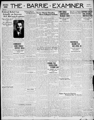 Barrie Examiner, 16 Apr 1936