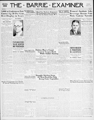 Barrie Examiner, 15 Oct 1936