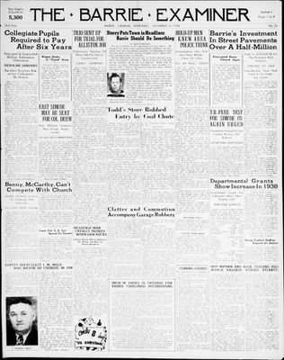 Barrie Examiner, 15 Dec 1938