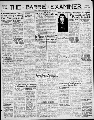 Barrie Examiner, 20 Apr 1939