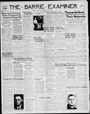 Barrie Examiner, 8 Jun 1939