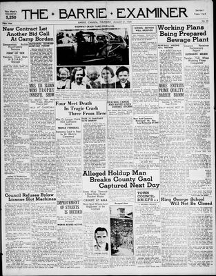 Barrie Examiner, 31 Aug 1939