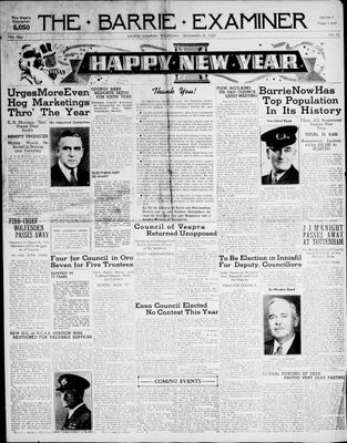 Barrie Examiner, 28 Dec 1939