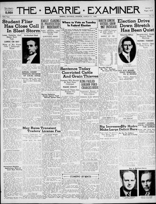 Barrie Examiner, 21 Mar 1940