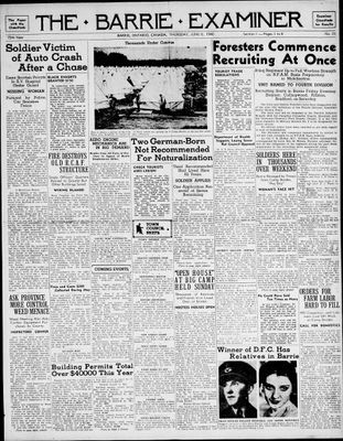 Barrie Examiner, 6 Jun 1940