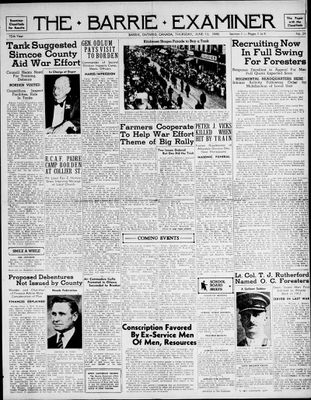 Barrie Examiner, 13 Jun 1940