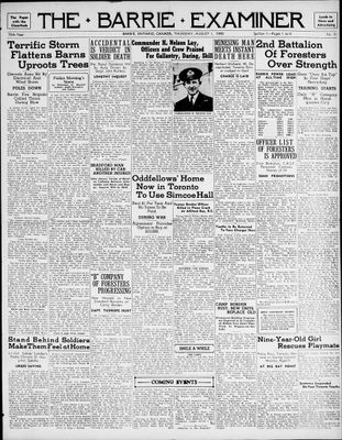 Barrie Examiner, 1 Aug 1940