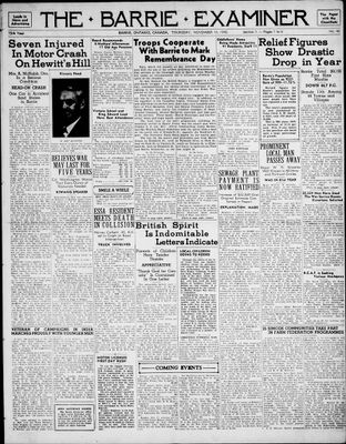 Barrie Examiner, 14 Nov 1940