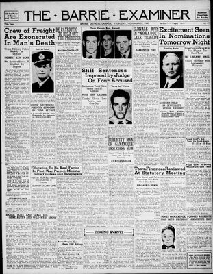 Barrie Examiner, 21 Nov 1940