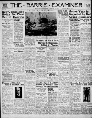 Barrie Examiner, 12 Dec 1940