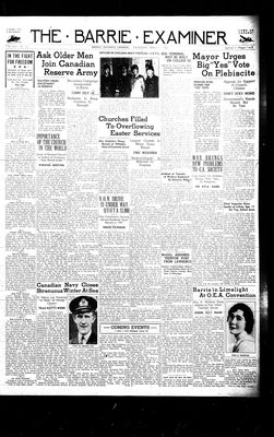 Barrie Examiner, 9 Apr 1942