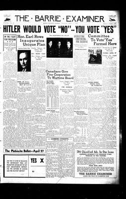 Barrie Examiner, 16 Apr 1942